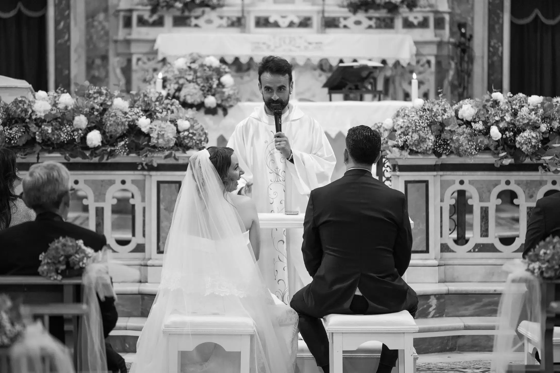 Bride and groom at a wedding ceremony